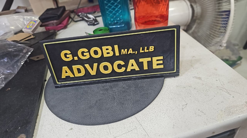 Personalized 3D Printed Desk Name Plate